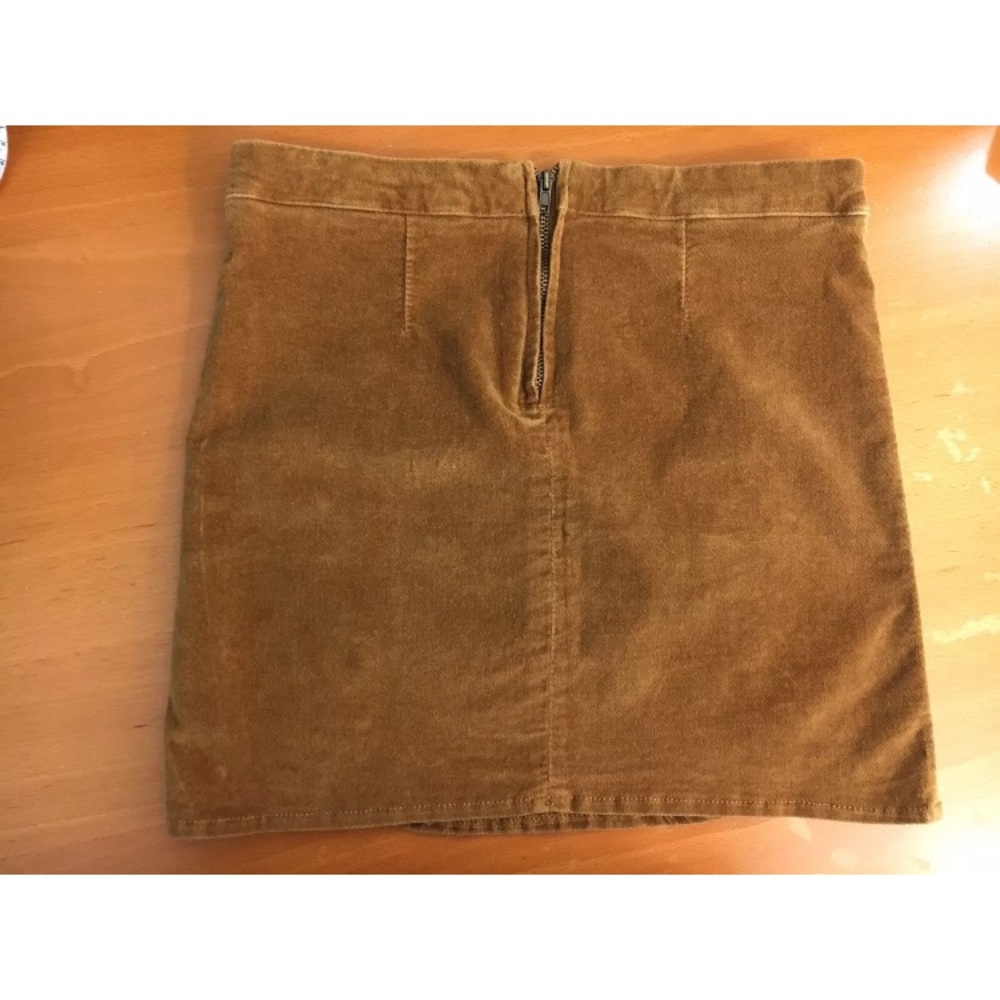 Brandy melville brown corduroy raquel skirt slits - Picture 7 of 8